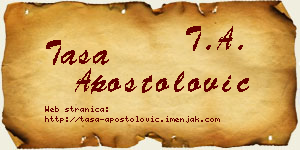 Tasa Apostolović vizit kartica